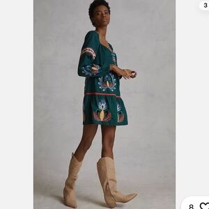ANTHROPOLOGIE Let Me Be embroidered dress, size Medium